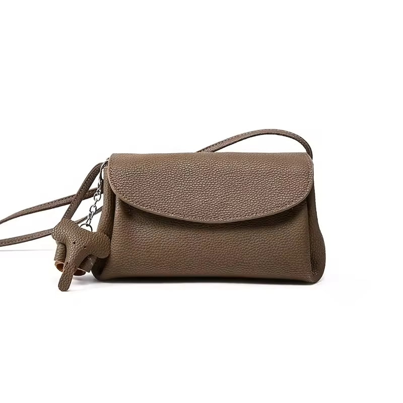 Custom Genuine Leather Elephant Pendant Cloud Crossbody Bag | Junhao Handbag | Leather Handbag OEM/ODM Manufacturer cute cloud elephant bag