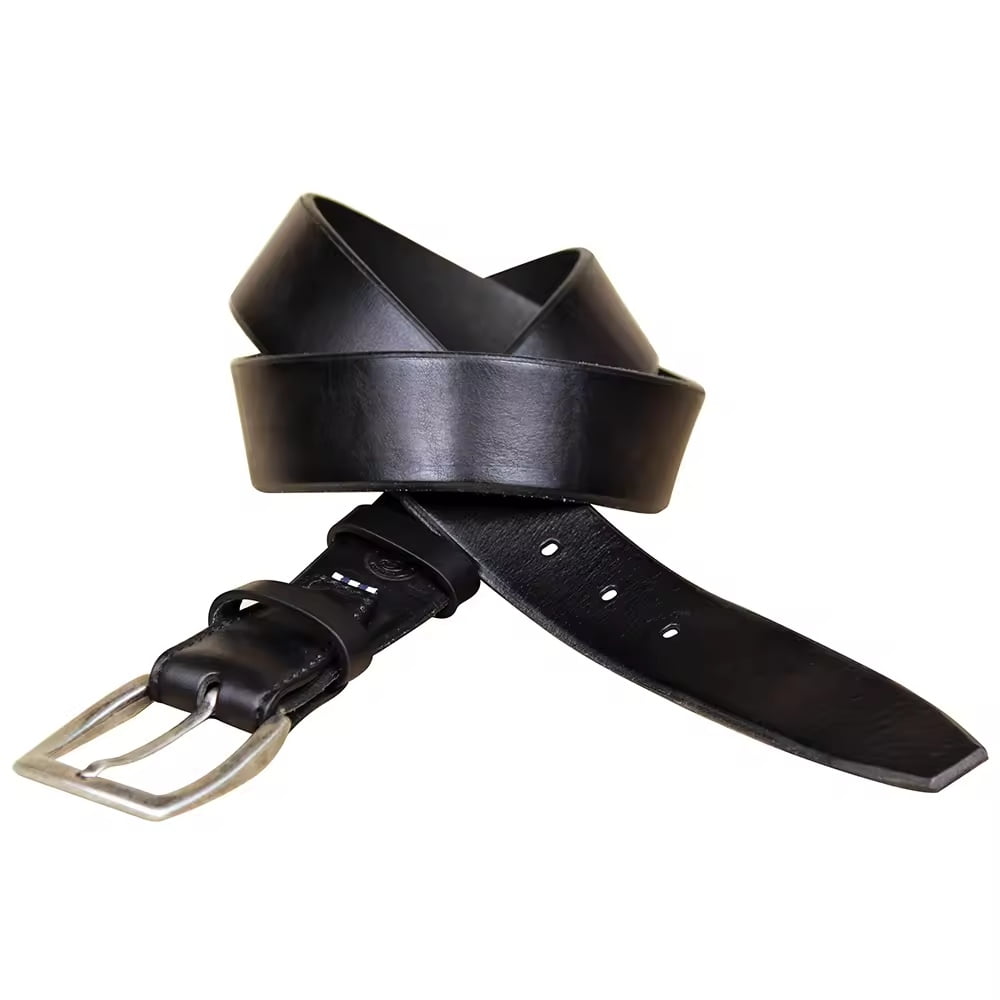 OEM/ODM contract manufacturing black leather belt with metal buckle assembly